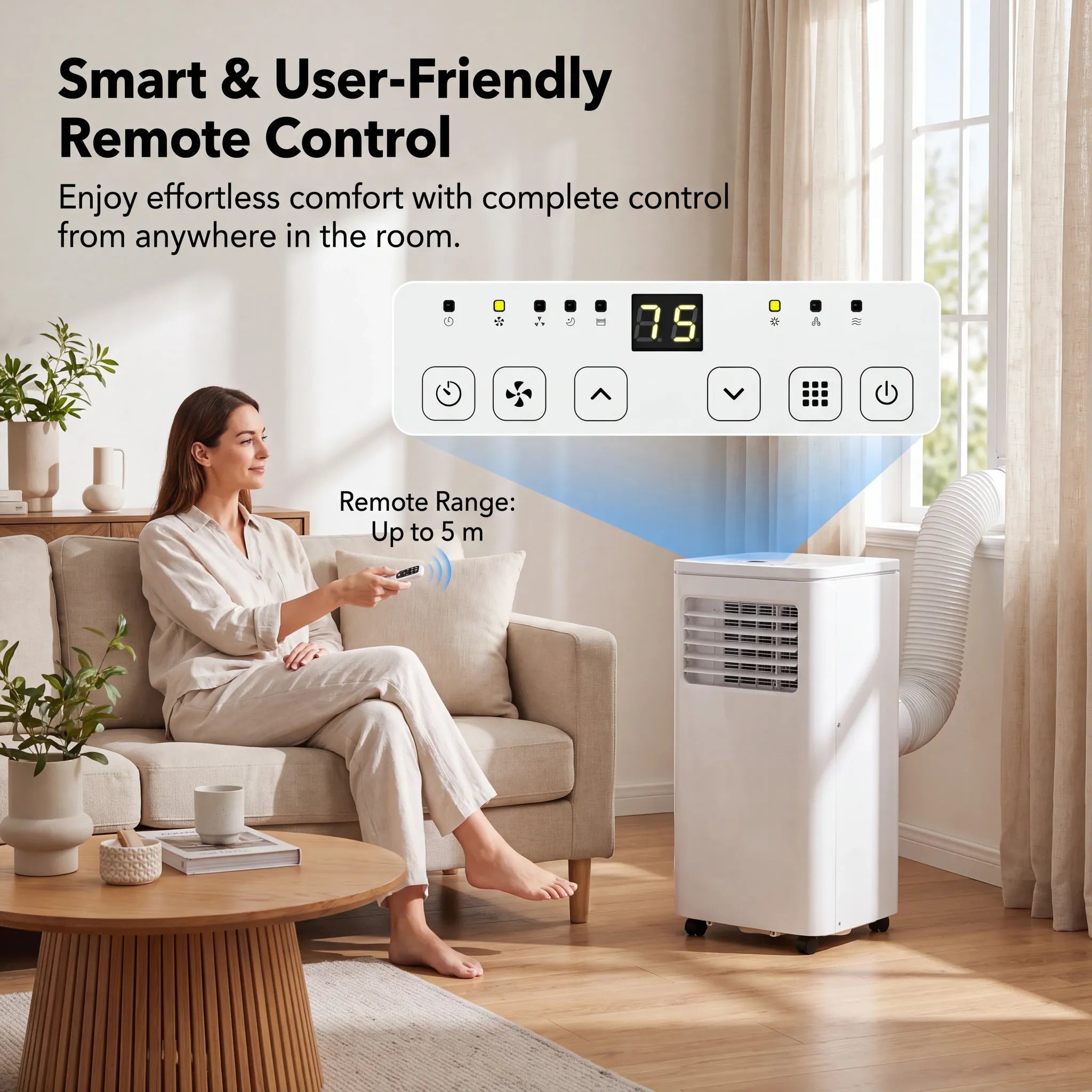 Remote controlled portable air conditioner